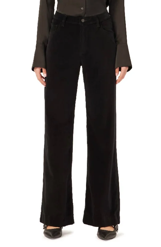 Today’s Deal Hepburn High Waist Wide Leg Velvet Jeans In Voodoo