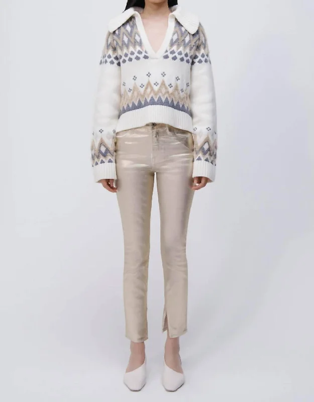 New Markdowns High Rise Skinny Pant In Gold Foil