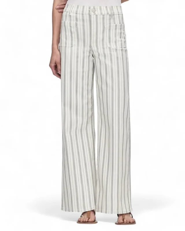 Reduced Prices Le Palazzo Stripe Crop Jean In Sage