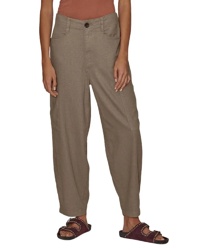 Today's Special Linen Goldie Balloon Cargo Pant In Camel
