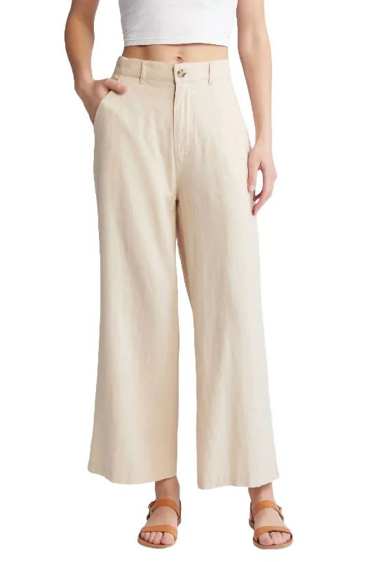 Act Fast Linen Jude Trouser In Sand