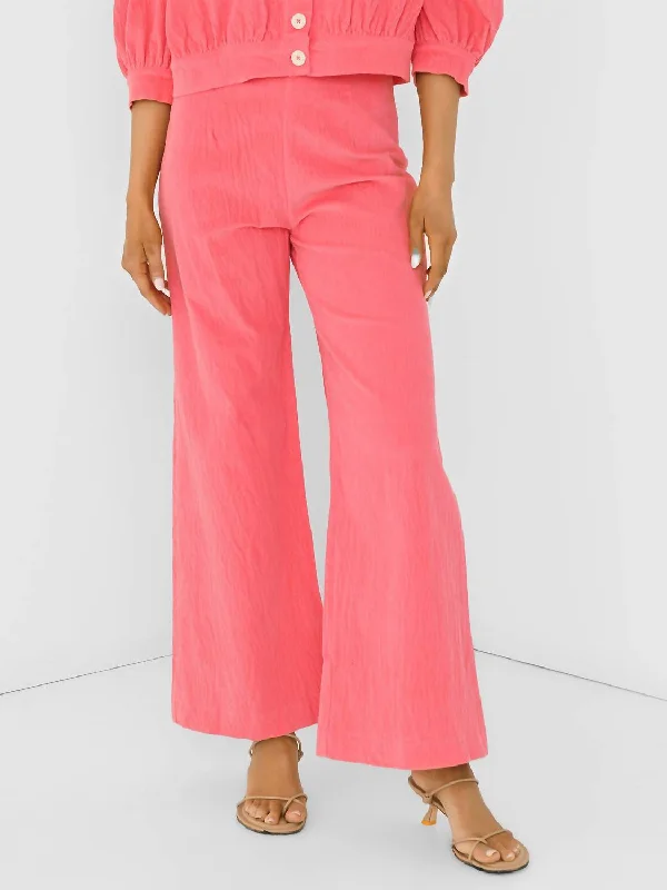 Act Fast Matador Pant In Pink Corduroy
