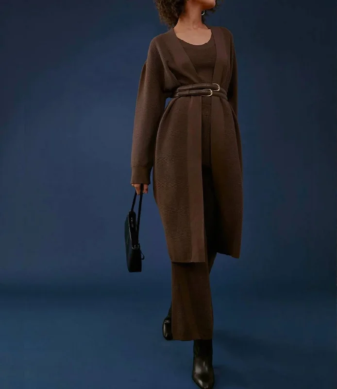Major Savings Natalie Ottoman Knit Pant In Chocolate