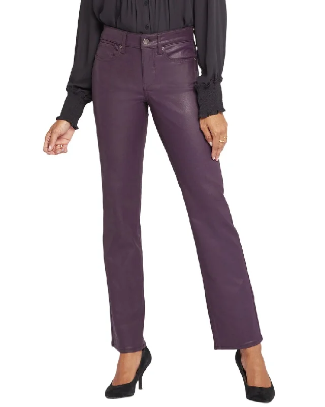 Special Savings NYDJ Marilyn Eggplant Coated Straight Jean