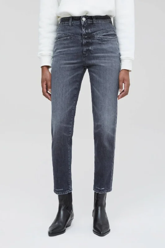 Lowest Price Pedal Pusher Tapered Jean In Dark Grey