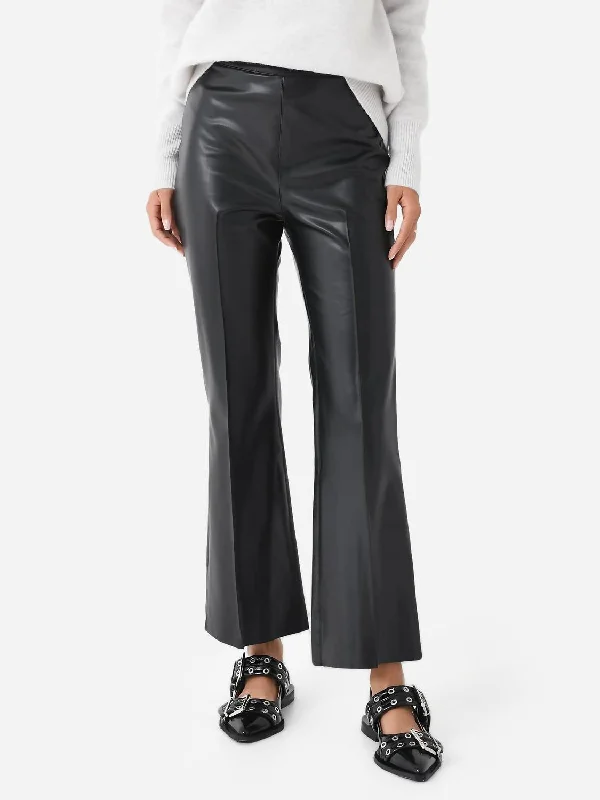 Bargain Bin Porterfield Vegan Leather Crop Flare Pant In Black