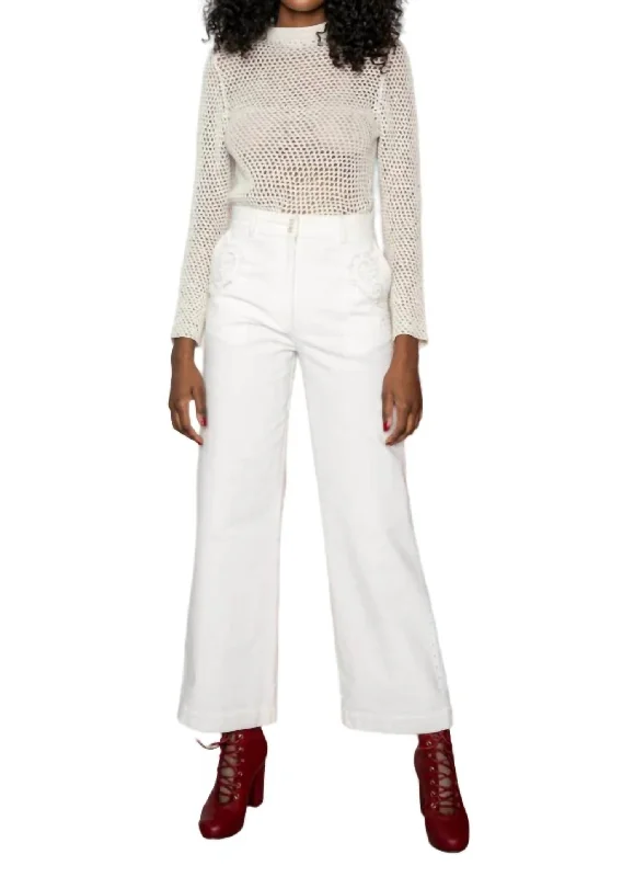 Don't Miss Sam High Waisted Corduroy Pant In Gardenia