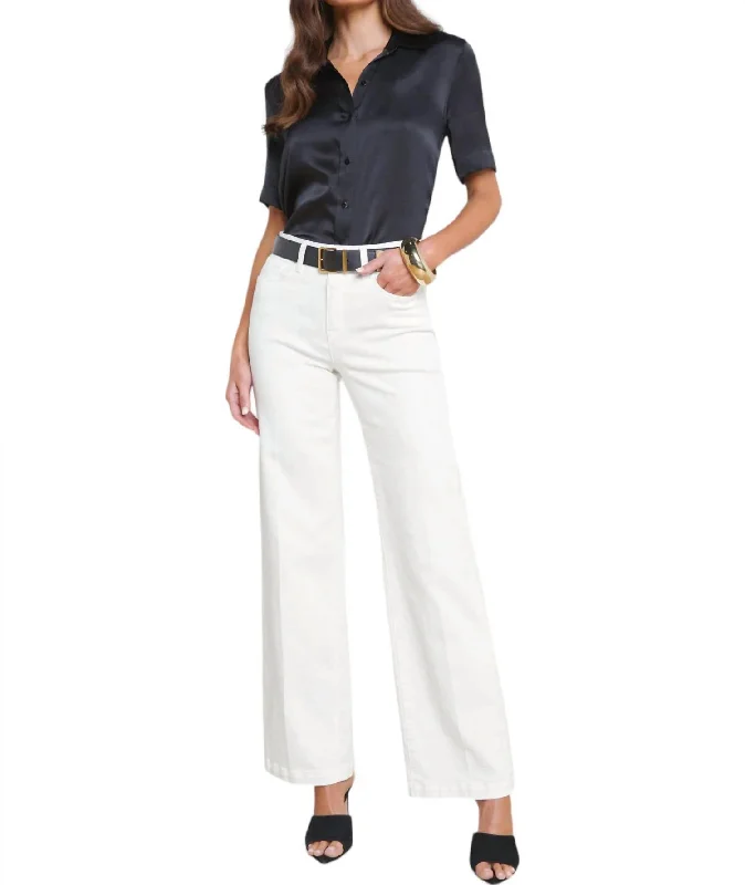 Special Savings Scottie Wide Leg Jeans In Blanc