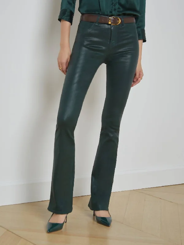 Midnight Madness Selma Coated Jean In Forest Green