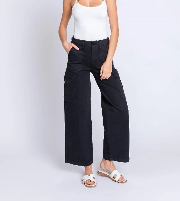Grand Opening Sale Soft Cargo Pant In Black
