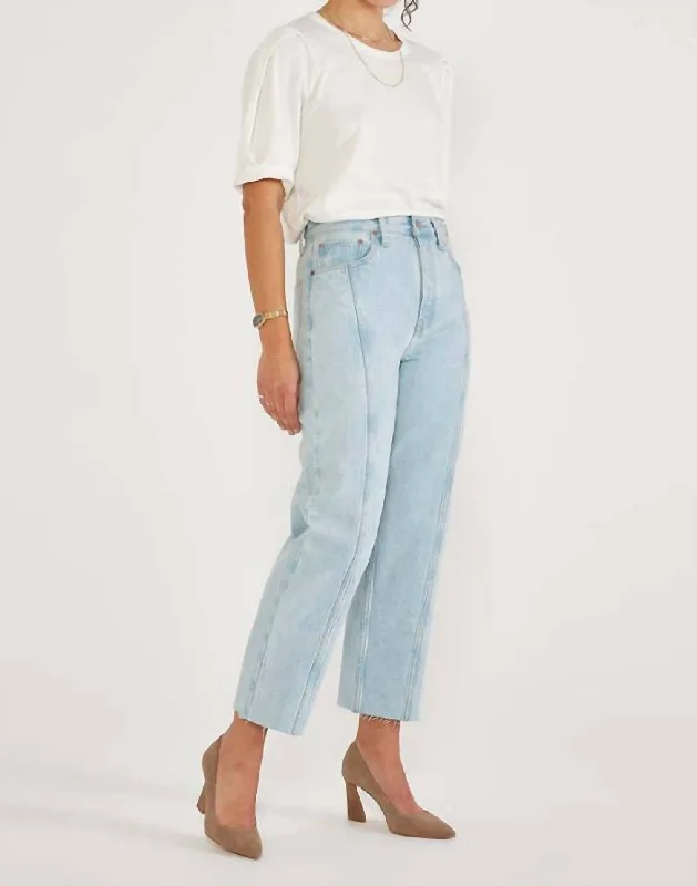 Stock Clearance Tyler Seamed Cropped Jeans In Sea Breeze