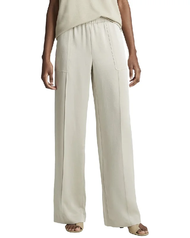 Exclusive Access Vince Shiny Zip Trim Wide Leg Pull On Pant