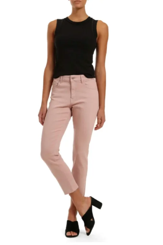Exclusive Offers Viola Raw Ankle Straight Leg Jeans In Pale Pink