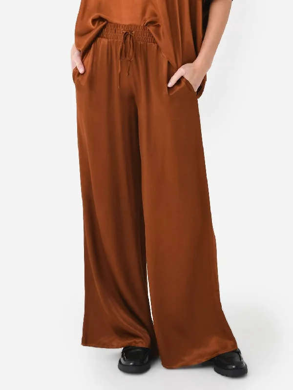 Super Sale Wide Leg Pant In Rich Brown