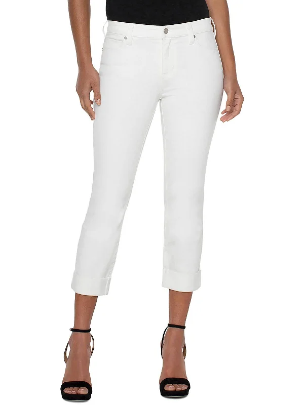Mega Sale Womens Denim Cuffed Ankle Jeans