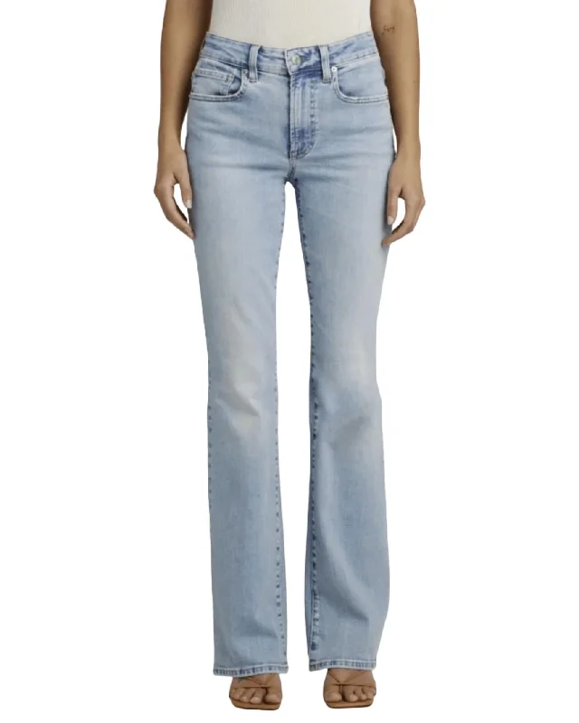 Midnight Madness Women's Lark Raw Hem Flare Jeans In Avalanche
