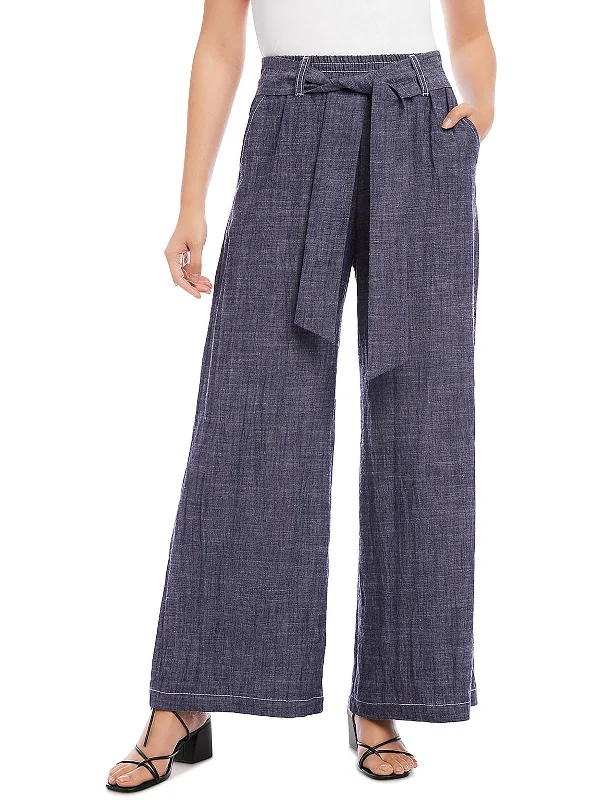 Discount Deals Womens Linen Blend High Rise Wide Leg Pants