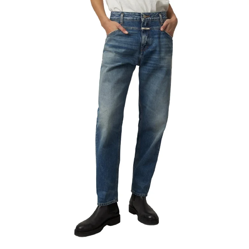 Overstock X-Lent Straight Leg Jean In Mid Blue