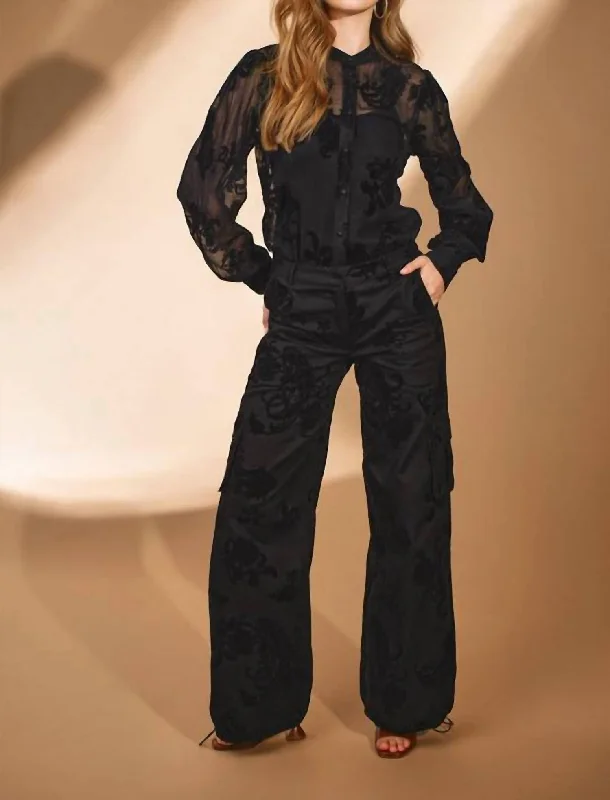 Lowest Price Zuhr Cotton Cargo Pants In Black