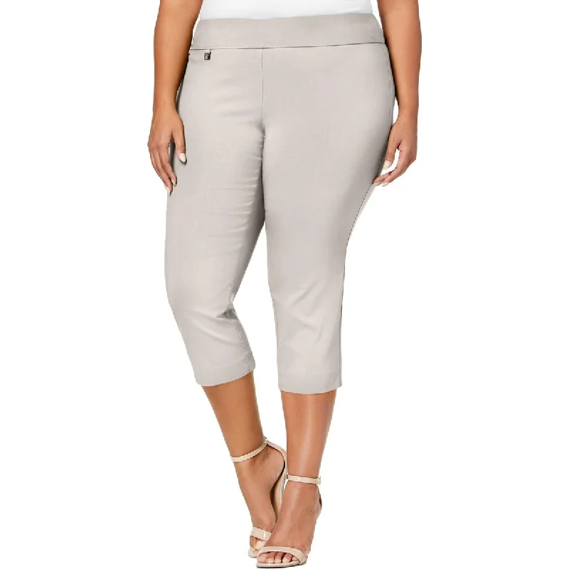Referral Discount Alfani Womens Plus Classic Fit Tummy Control Capri Pants