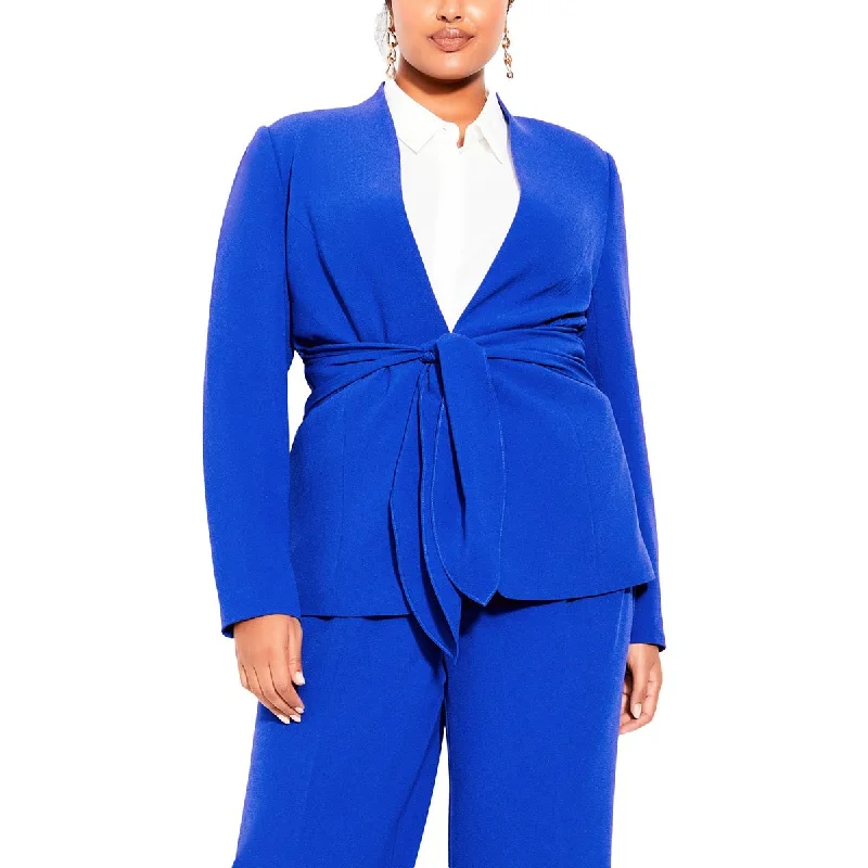 Major Savings City Chic Womens Knit Textured Open-Front Blazer