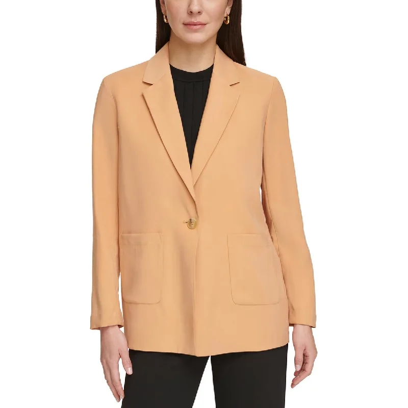 Savings Alert DKNY Womens Button Twill One-Button Blazer