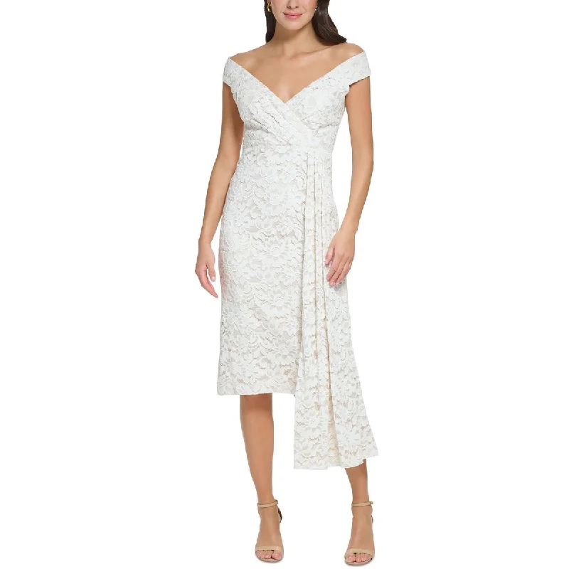 Price Drop Alert Eliza J Womens Petites Lace Midi Sheath Dress
