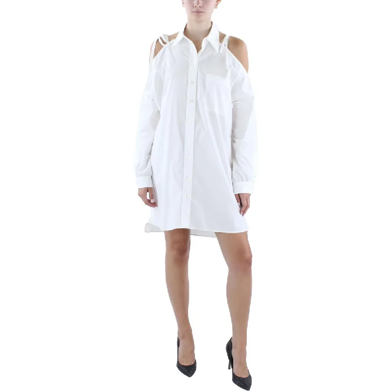 Hugo Boss Womens Embellished Logo Shirtdress