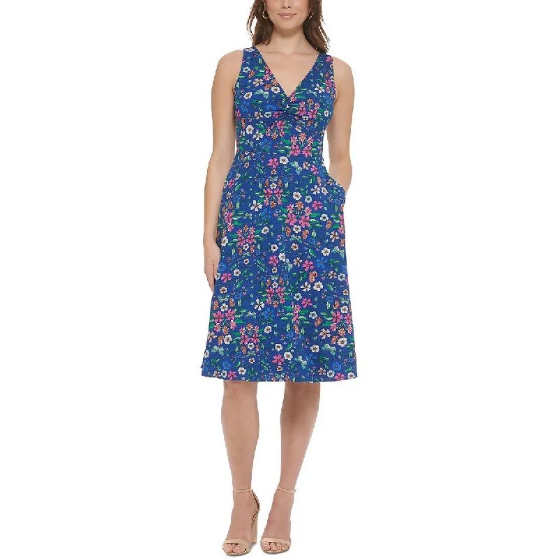 Deal Explosion Kensie Womens Floral Print Knee-Length Fit & Flare Dress
