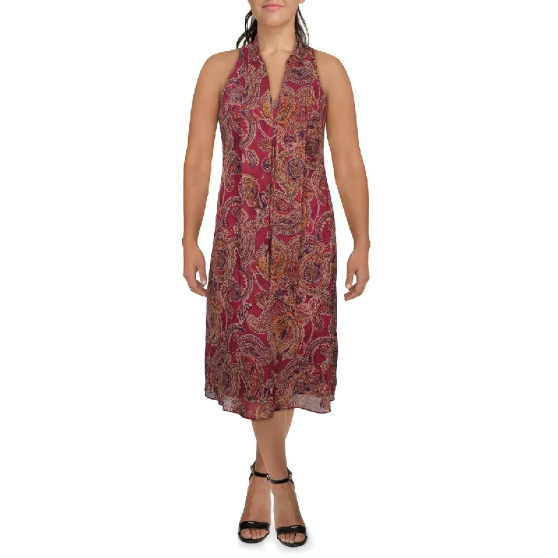 Lauren Ralph Lauren Womens Paisley Georgette Midi Dress