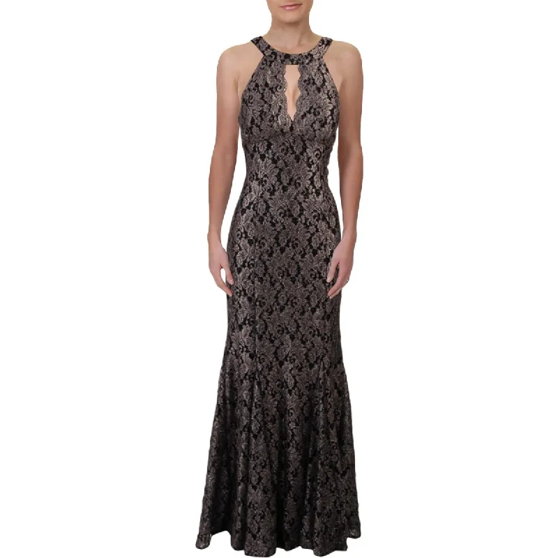 Shop and Save NW Nightway Womens Glitter Lace Evening Dress