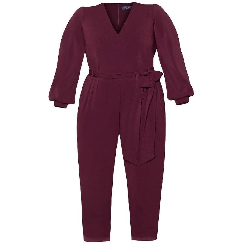 Anniversary Sale Rachel Rachel Roy Womens Plus Scuba Straight-Leg Jumpsuit