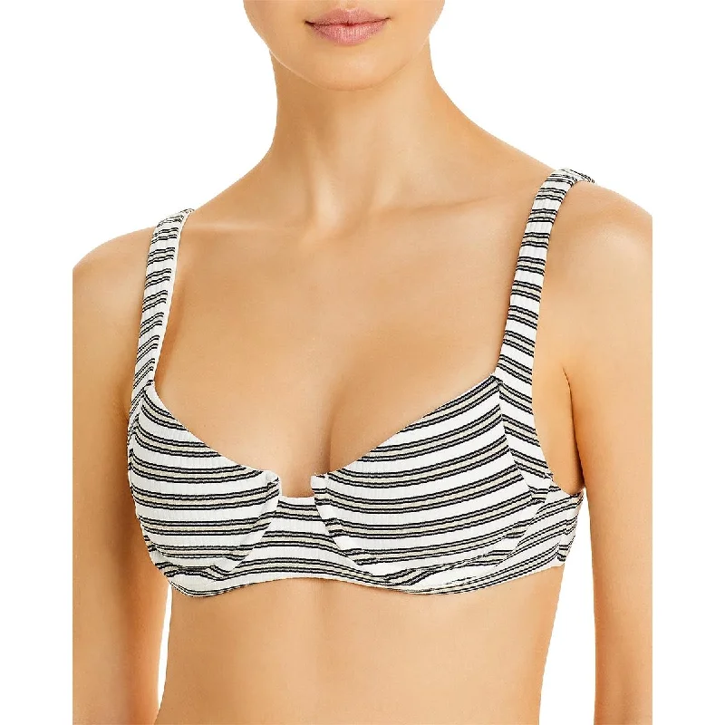 Limited Time Discount Vitamin A Womens Striped Nylon Bikini Swim top