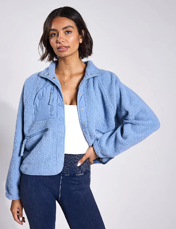 Daily Deals Hit The Slopes Fleece Jacket - Blue Grey