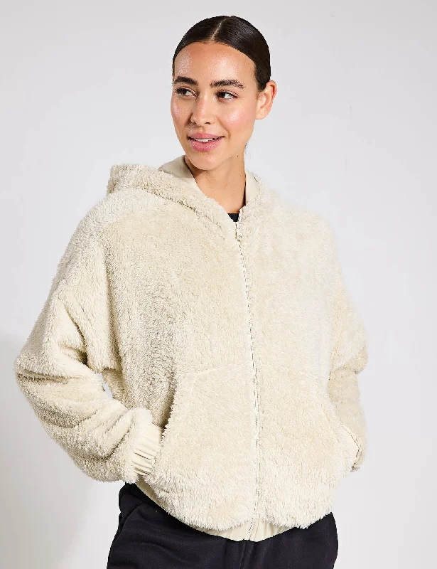 Price Drop Recycled Fleece Bomber - Sandstone