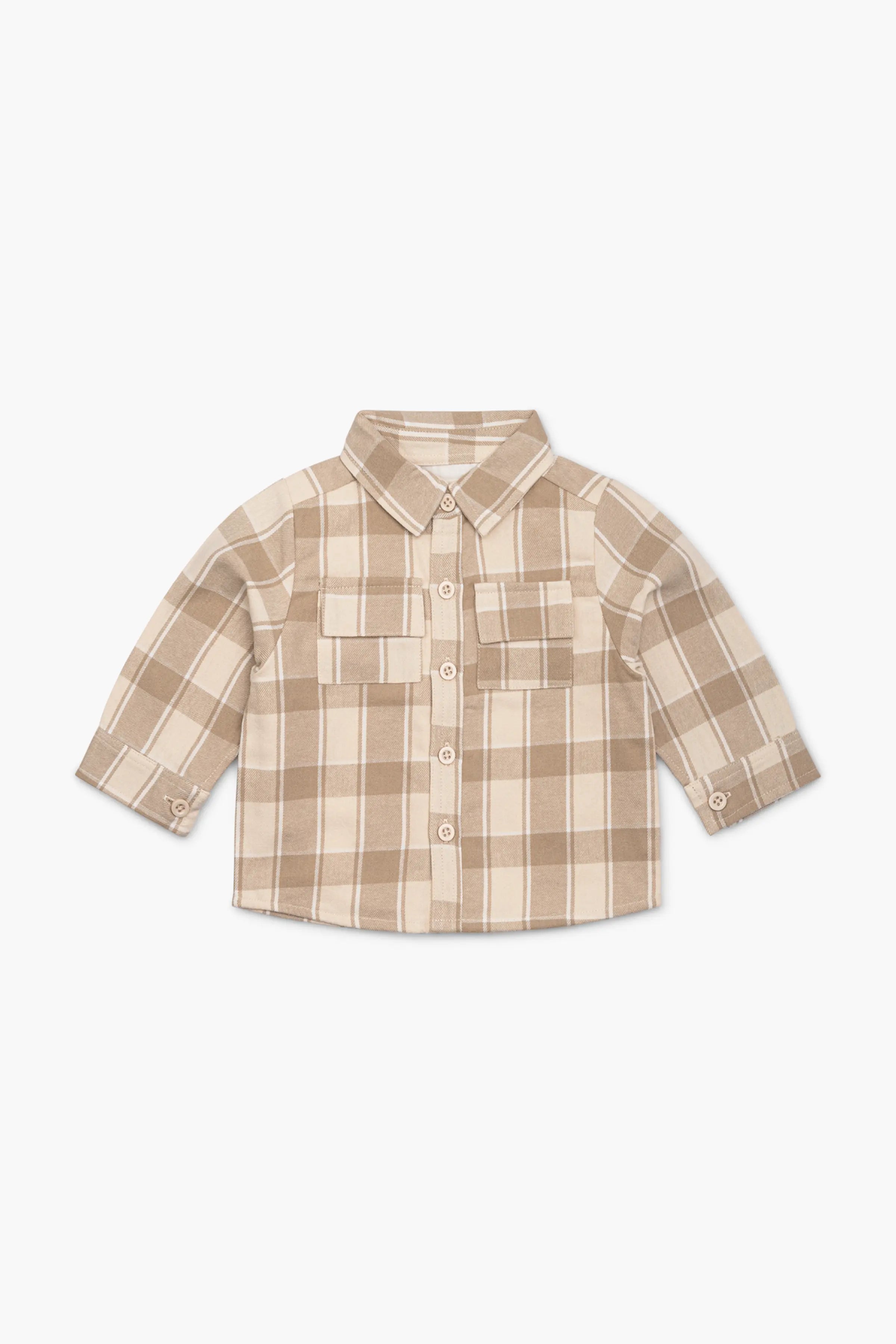 Hurry In Shirt Jacket_Beige Flannel