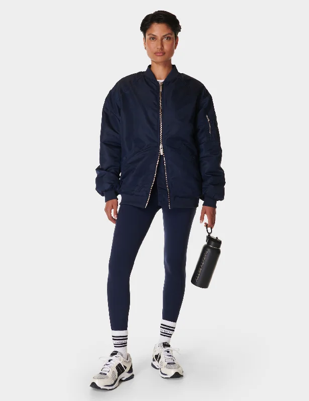 Final Clearance Cityscape Longline Bomber - Navy Blue
