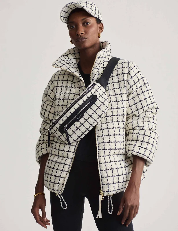 Fantastic Deals Eugene Check Puffer - Egret Mono Check