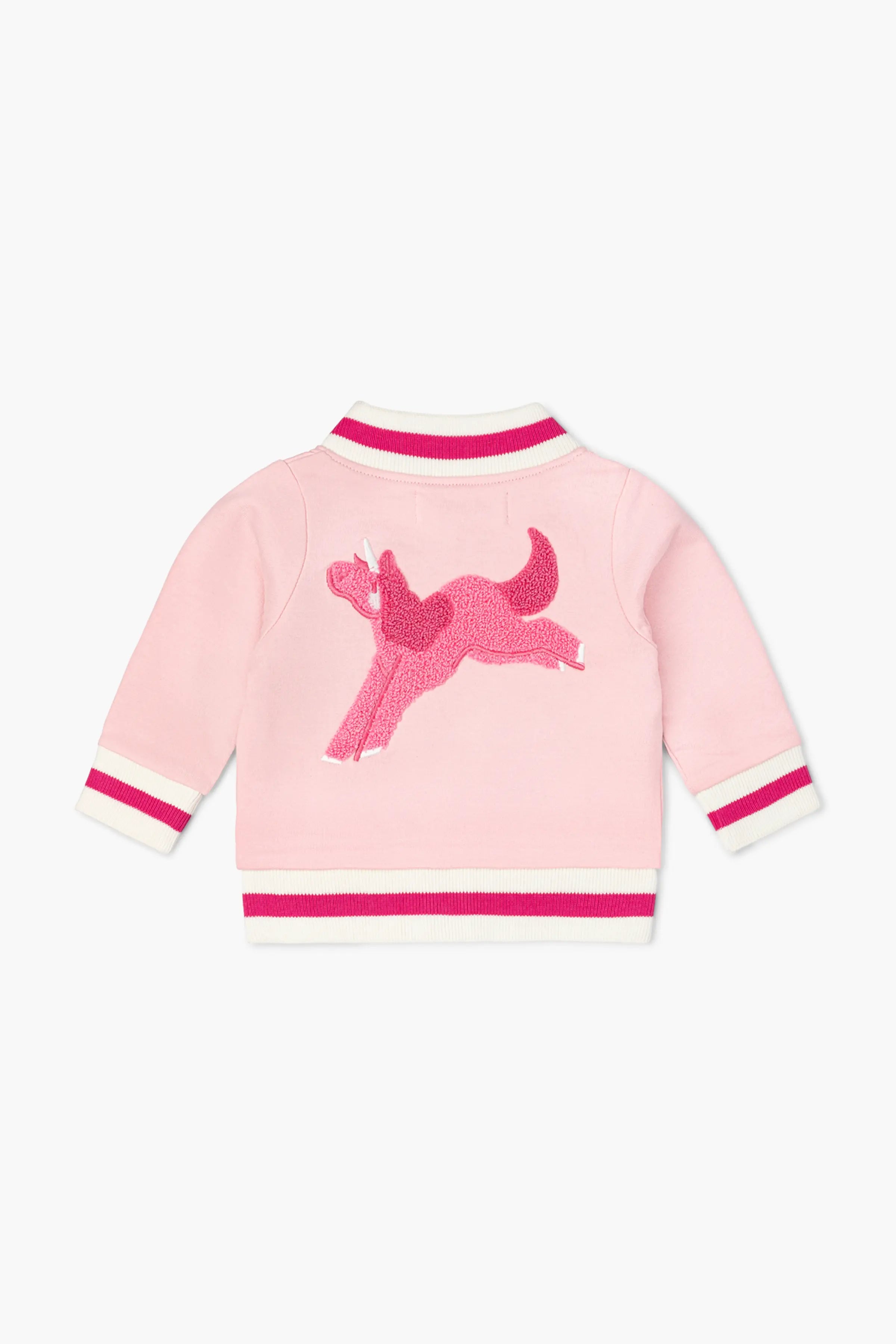 Limited Availability Zip Bomber Jacket_Pink Unicorns