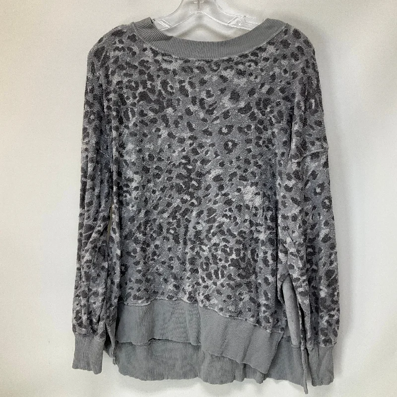 Shop and Save Animal Print Top Long Sleeve Aerie, Size S