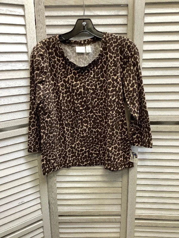 Members Only Animal Print Top Long Sleeve Chicos, Size M