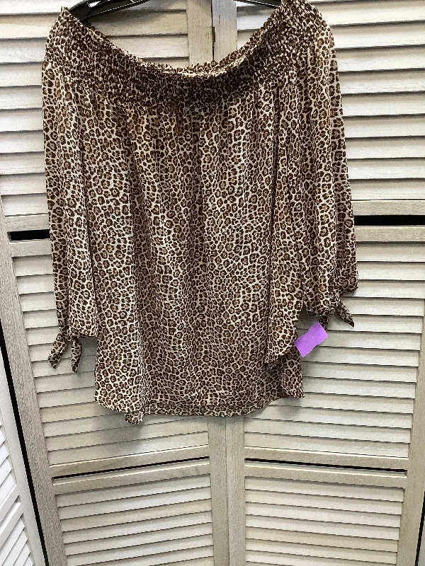 Stock Up and Save Animal Print Top Long Sleeve Michael By Michael Kors, Size Xl