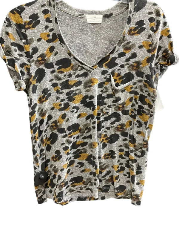 Price Drop Animal Print Top Short Sleeve Basic T.la, Size Xs