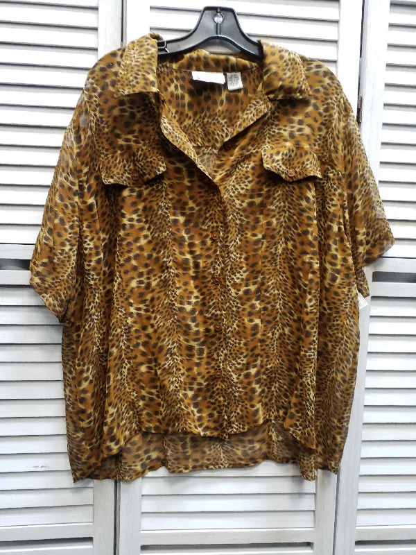 Online Exclusive Animal Print Top Short Sleeve Fashion Bug, Size 3x