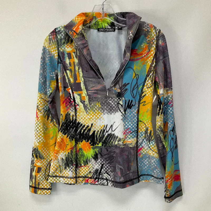 Deal of the Day Athletic Top Long Sleeve Collar By Cmb In Multi-colored, Size: S