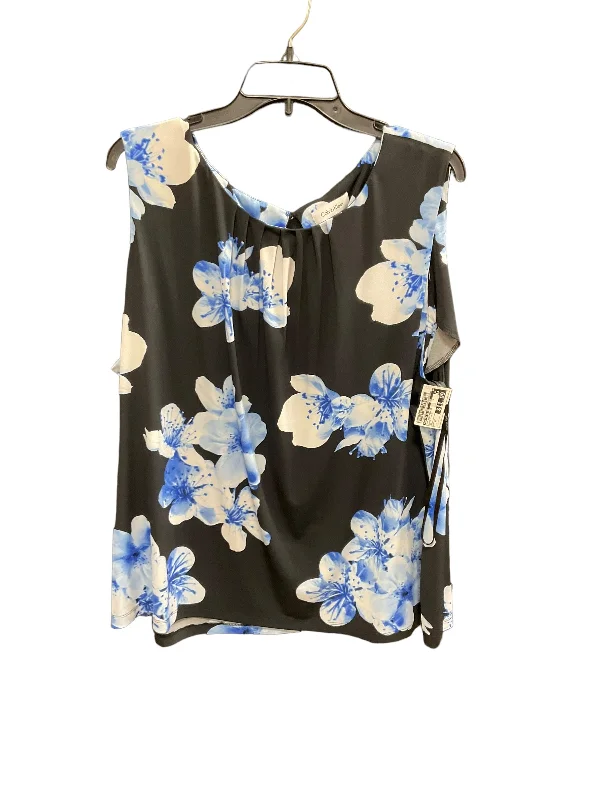 Exclusive Savings Black & Blue Top Sleeveless Calvin Klein, Size 3x