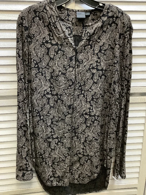 Instant Savings Black & Cream Top Long Sleeve Basic Asos, Size M