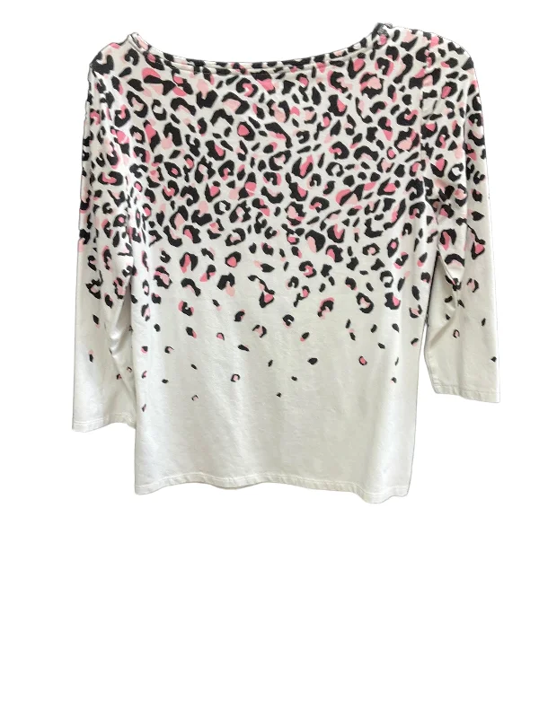 Price Cut Black & White Top 3/4 Sleeve Basic Talbots, Size M