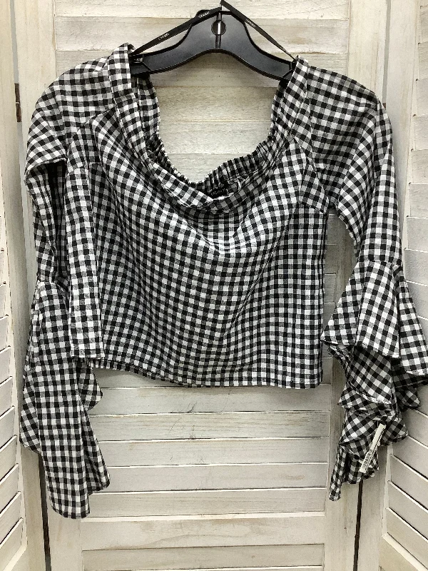 Overstock Sale Black & White Top 3/4 Sleeve Forever 21, Size S