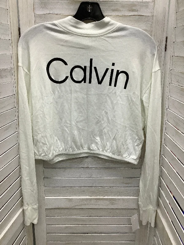 Savings Bonanza Black & White Top Long Sleeve Basic Calvin Klein, Size M